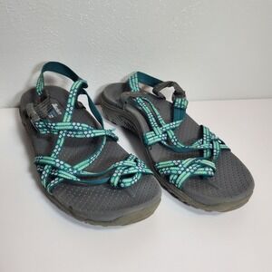 Skechers Outdoor Lifestyle Women's Hiking Sandals Teal Gray Adjustable Straps